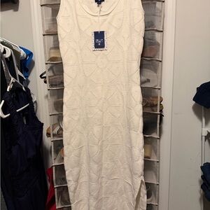 Roller Rabbit Cream Textured Knit Maxi Dress